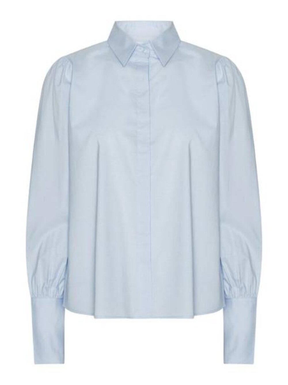 Karmamia Honey Shirt Baby Blue Button Front Blouse Long Sleeve Size S